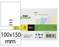 Tarjeta liderpapel para estudiar lisa cartulina de colores 170 gr/m2 100x150mm paquete de 200 unidades