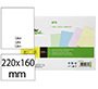Tarjeta liderpapel para estudiar lisa cartulina de colores 170gr 160x220mm paquete de 200 unidades