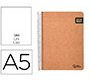 Cuaderno espiral liderpapel a5 ecouse tapa cartulina kraft contracolada 120h papel 100% reciclado 80gr liso