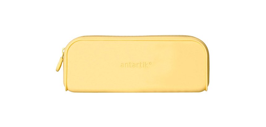 Estuche portatodo antartik prisma silicona soft rectangular 185x50x75 mm color amarillo