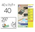 Etiqueta adhesiva avery blanca brillante laser 210x297 mm caja de 40 unidades