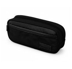 Estuche portatodo liderpapel duo 2 cremalleras con bolsillofrontal negro 220x90x50 mm