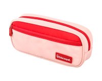 Estuche portatodo liderpapel duo 2 cremalleras con bolsillofrontal rosa 20x90x50 mm
