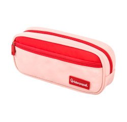Estuche portatodo liderpapel duo 2 cremalleras con bolsillofrontal rosa 20x90x50 mm
