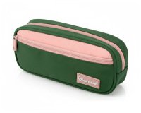 Estuche portatodo liderpapel duo 2 cremalleras con bolsillofrontal verde militar 220x90x50 mm