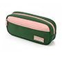 Estuche portatodo liderpapel duo 2 cremalleras con bolsillofrontal verde militar 220x90x50 mm
