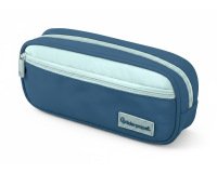 Estuche portatodo liderpapel duo 2 cremalleras con bolsillofrontal azul oscuro 220x90x50 mm