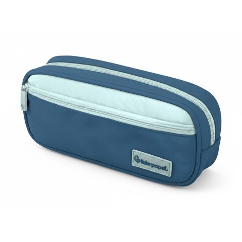 Estuche portatodo liderpapel duo 2 cremalleras con bolsillofrontal azul oscuro 220x90x50 mm