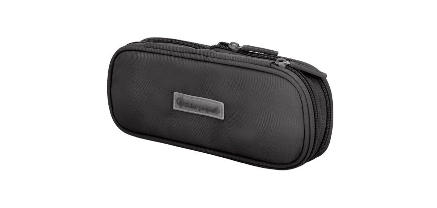 Estuche portatodo liderpapel color pop 2 cremalleras con compartimento extensible negro 230x60 mm