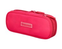 Estuche portatodo liderpapel color pop 2 cremalleras con compartimento extensible rosa fucsia 230 x 60 mm