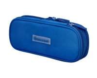 Estuche portatodo liderpapel color pop 2 cremalleras con compartimento extensible azul 230 x 60 mm
