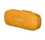 Estuche portatodo liderpapel color pop 2 cremalleras con compartimento extensible amarillo 230x60 mm