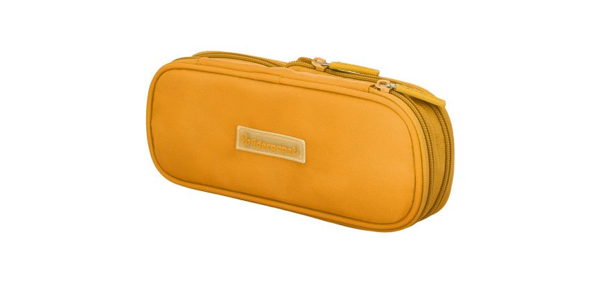 Estuche portatodo liderpapel color pop 2 cremalleras con compartimento extensible amarillo 230x60 mm