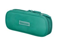 Estuche portatodo liderpapel color pop 2 cremalleras con compartimento extensible turquesa 230x60 mm