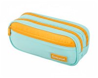 Estuche portatodo liderpapel duo 3 cremalleras con bolsillofrontal azul claro 220x90x70 mm