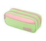 Estuche portatodo liderpapel duo 3 cremalleras con bolsillofrontal verde pastel 220x90x70mm