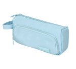 Estuche portatodo liderpapel minibag 2 cremalleras con bolsillo interior azul pastel 210x100x70 mm