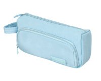 Estuche portatodo liderpapel minibag 2 cremalleras con bolsillo interior azul pastel 211 x 100 x 70 mm