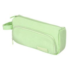 Estuche portatodo liderpapel minibag 2 cremalleras con bolsillo interior verde pastel210x100x70 mm