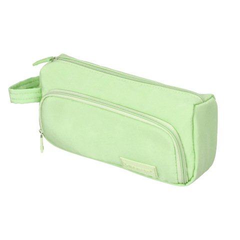 Estuche portatodo liderpapel minibag 2 cremalleras con bolsillo interior verde pastel210x100x70 mm