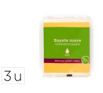 Bayeta suave amarilla para cocinas y baños 40x36cm pack de 3 unidades