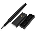 Pluma belius neptuno aluminio textura wavy color negro marino tinta azul caja de diseño