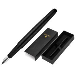 Pluma belius neptuno aluminio textura wavy color azul marino tinta azul caja de diseño