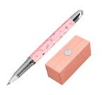 Roller belius bella aluminio color rosa diseño plateado relieve tinta color negro caja de diseño