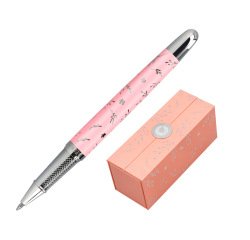 Roller belius bella aluminio color rosa diseño plateado relieve tinta color negro caja de diseño