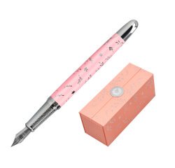 Pluma belius bella aluminio color rosa diseño plateado relieve tinta azul caja de diseño