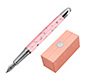 Pluma belius bella aluminio color rosa diseño plateado relieve tinta azul caja de diseño