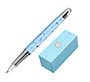 Roller belius bella aluminio color azul celeste diseño plateado relieve tinta color negro caja de diseño