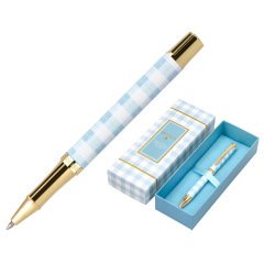 Boligrafo belius perfect picnic day aluminio color azul celeste dorado tinta azulcaja de diseño