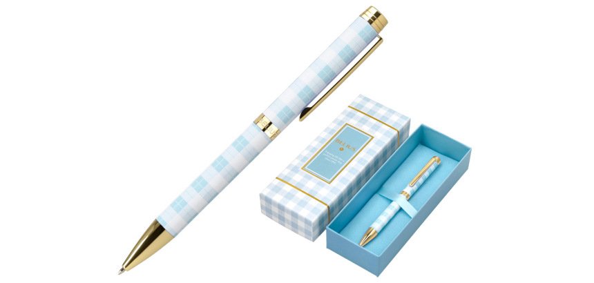 Boligrafo belius perfect picnic day aluminio color azul celeste dorado tinta azulcaja de diseño