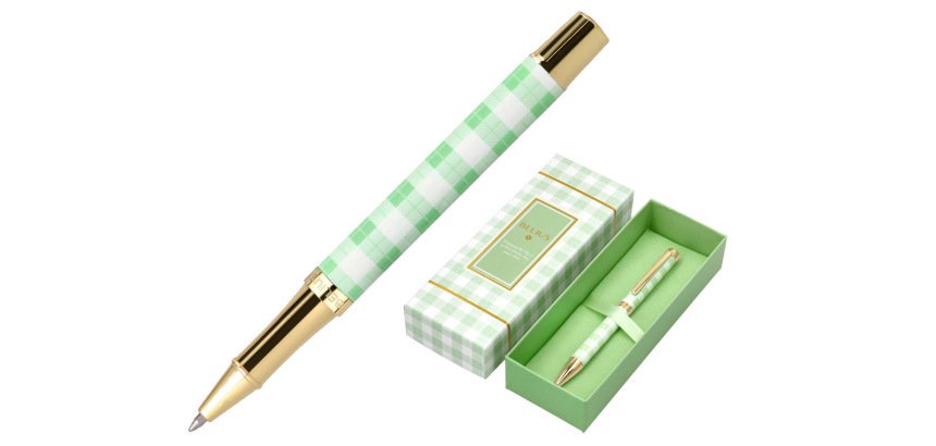 Roller belius picnic aluminio color verde dorado tinta color negro caja de diseño