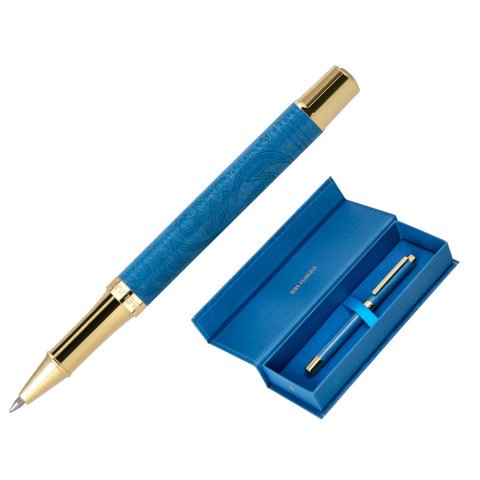Roller belius wild west aluminio color azul marino dorado tinta color negro caja de diseño