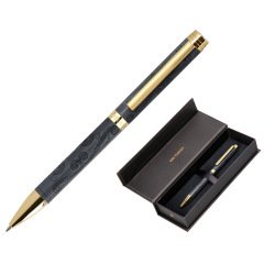 Boligrafo belius wild west aluminio color negro dorado tinta color azul caja de diseño