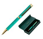 Boligrafo belius wild west aluminio color verde dorado tinta color azul caja de diseño