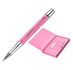 Boligrafo y wallet belius cocktails cosmopolitan aluminio rosa plateado relievetinta color azul caja diseño