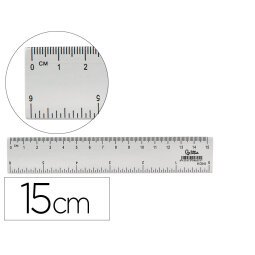 Regla liderpapel plastico cristal 15 cm