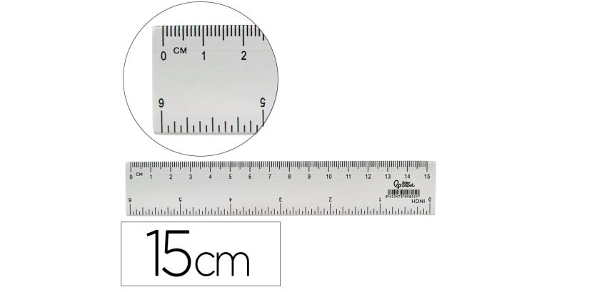 Regla liderpapel plastico cristal 15 cm