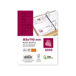 Bloc bufete liderpapel 2025 80x110 mm papel 80 gr texto en catalan