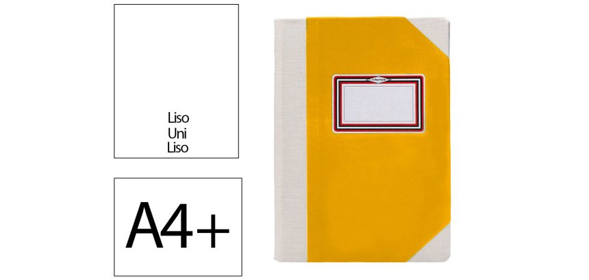Libro cartone cosido fernandes flecha din a4+ liso 50 hojas 100 gr amarillo
