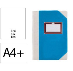 Libro cartone cosido fernandes flecha din a4+ liso 50 hojas 100 gr azul