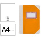 Libro cartone cosido fernandes flecha din a4+ liso 50 hojas 100 gr naranja