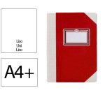 Libro cartone cosido fernandes flecha din a4+ liso 50 hojas 100 gr rojo