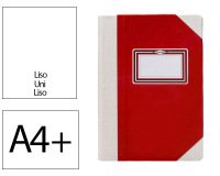 Libro cartone cosido fernandes flecha din a4+ liso 50 hojas 100 gr rojo