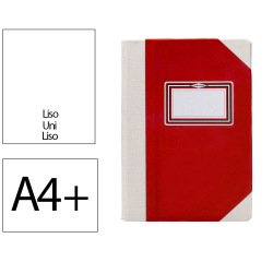 Libro cartone cosido fernandes flecha din a4+ liso 50 hojas 100 gr rojo