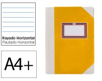 Libro cartone cosido fernandes flecha din a4+ rayado horizontal 50 hojas 100 gr amarillo