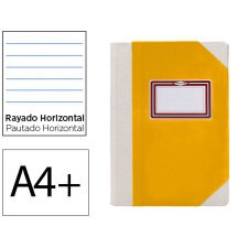 Libro cartone cosido fernandes flecha din a4+ rayado horizontal 50 hojas 100 gr amarillo